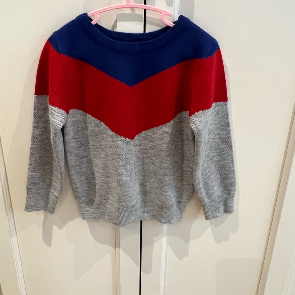 Bundle 2 Joe fresh knit Sweaters - Red, Blue, and Gray and solid blue 3t